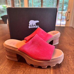 Sorel Joanie Platform Heel Slide Sandal Women's Red Glo / Gum 2